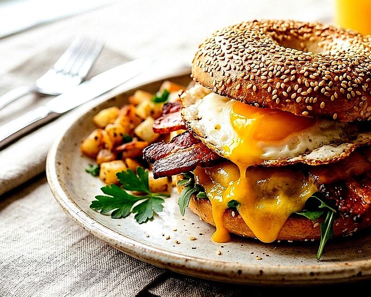 Meat & Cheese on Bagel